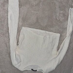 Zara Ivory Textured Knit Top